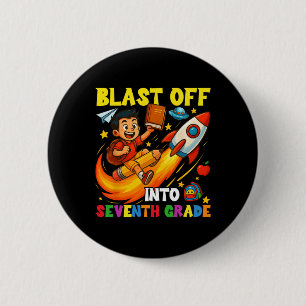 Rakete startet in die siebte Klasse Lustiger Ck zu Button