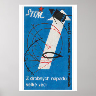 Rakete Tschechoslowakei 1960er-70er Jahre Matchbox Poster