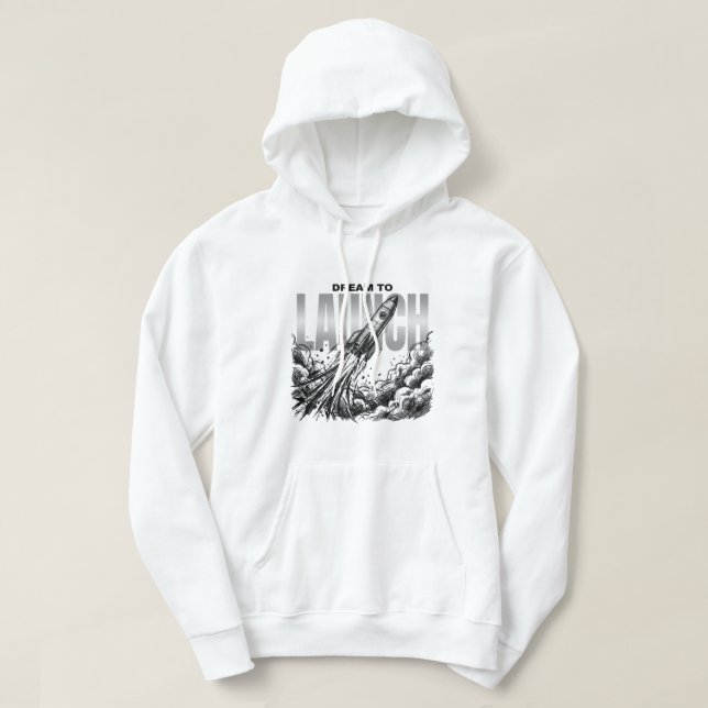 Rakete | Weltraum-Explorationsgrafik Hoodie (Design vorne)