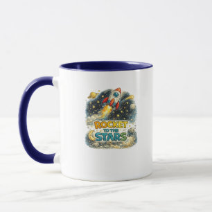 Rakete zu den Sternen Süße Weltraum-Kaffeetasse Tasse