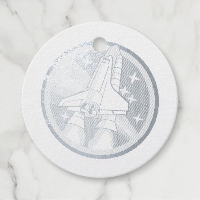 Rakete zum Mond Geschenkanhänger (Vorderseite)