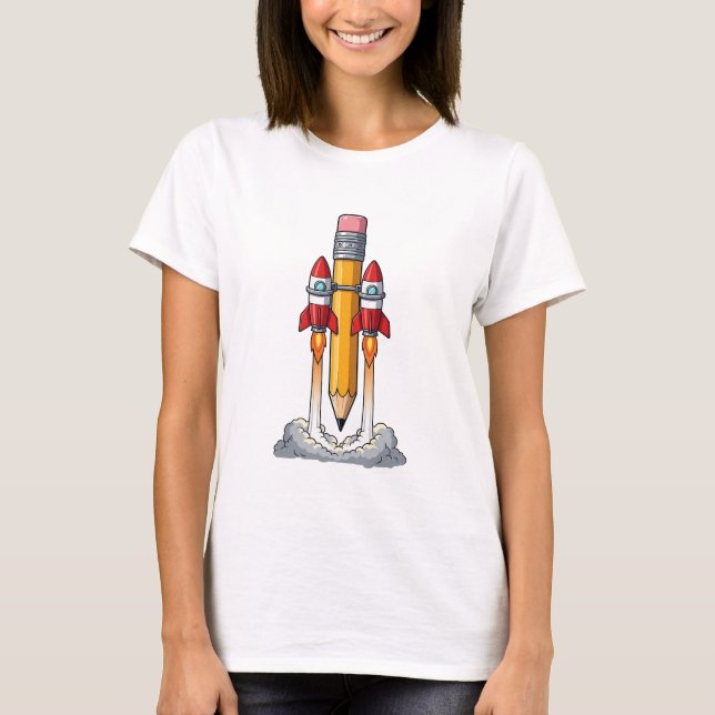 Raketen Bleistift T-Shirt (Vorderseite)