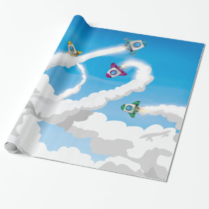 Raketen fliegen. geschenkpapier