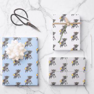 Raketen-Koala-Bär Geschenkpapier Set