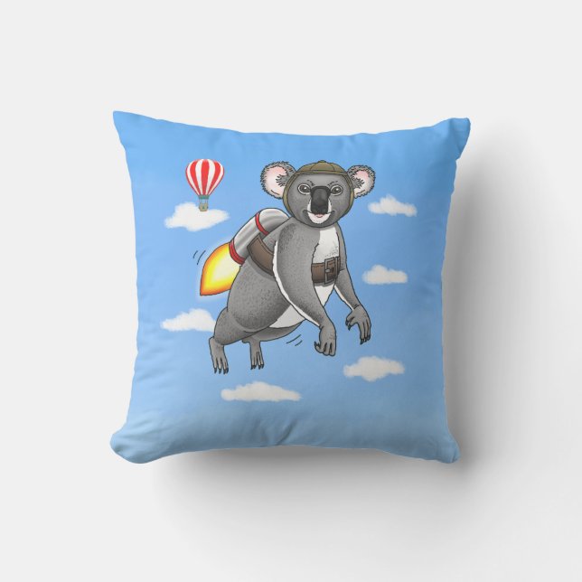 Raketen-Koala-Bär Kissen (Vorderseite)