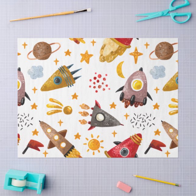 Raketen & Meteore Tissue-Papier Seidenpapier (Basteln)