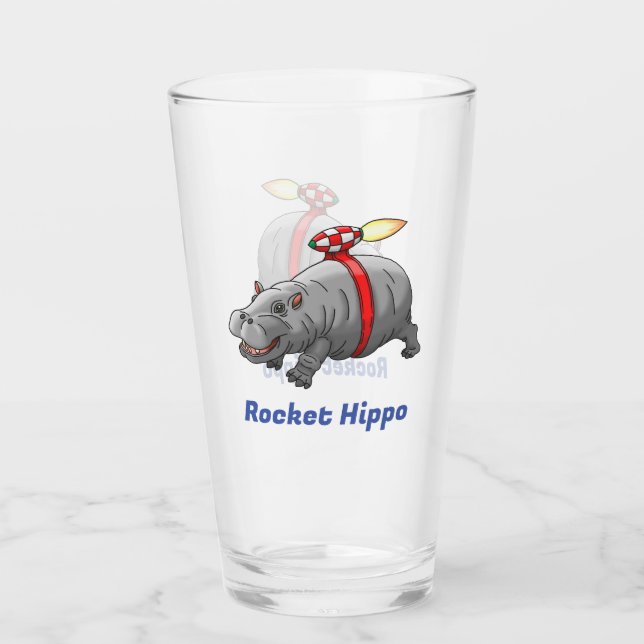 Raketen Nilpferd Glas (Vorderseite)