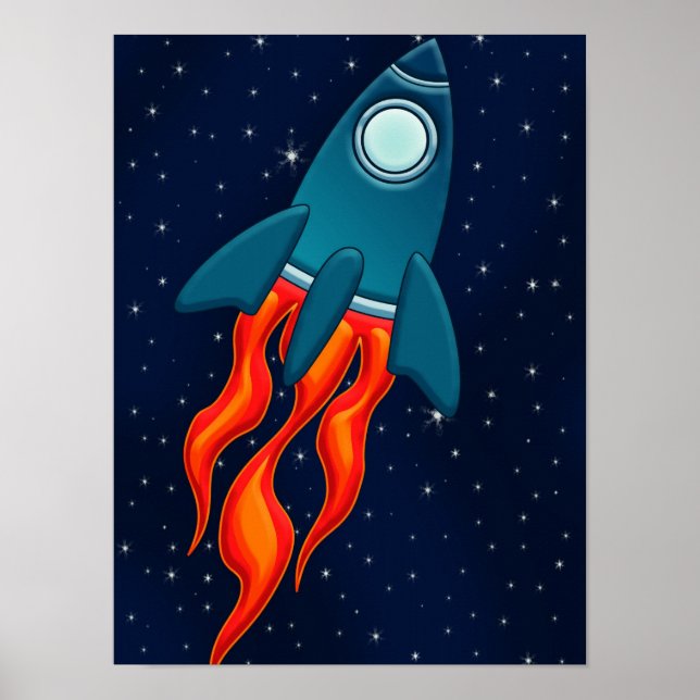 Raketen-Postkarten-Anhänger-Etiketten Poster (Vorne)