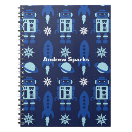 Raketen, Roboter, Planeten, Raumfahrt-Marine Notizblock