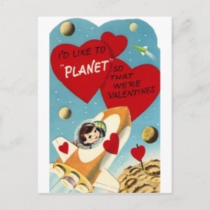 Raketen Valentinstag Feiertagspostkarte