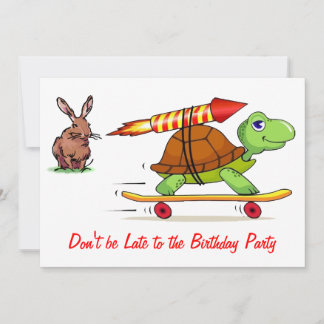 Raketenantrieb Tortoise und Hare Birthday Party Einladung