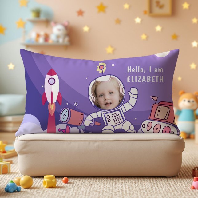 Raketenastronaut Space Anzug Custom Foto Kids Room Lendenkissen (Von Creator hochgeladen)