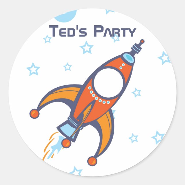 Raketenaufkleber Runder Aufkleber (Vorderseite)