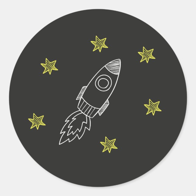 Raketenaufkleber Runder Aufkleber (Vorderseite)