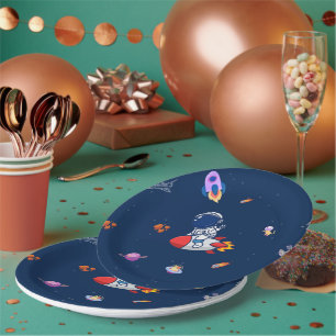Raketenballons - Weltraum Geburtstagsfeier Pappteller