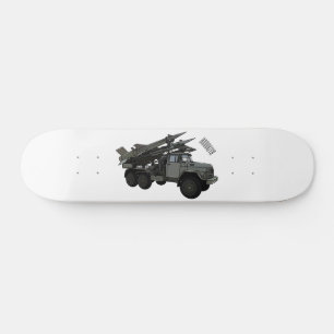 Raketenfahrzeug Cartoon-Illustration Skateboard