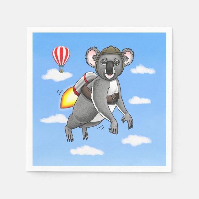 Raketenkoala Serviette (Vorderseite)