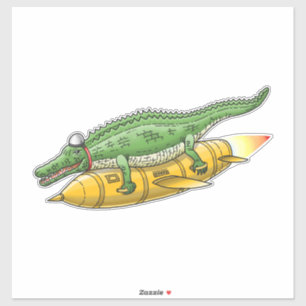 Raketenkrokodil Aufkleber