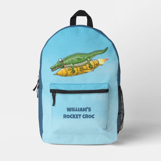 Raketenkrokodil Bedruckter Rucksack (Vorderseite)