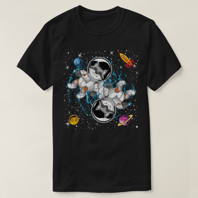 Raketenplanets Astronauten Tierabfall Panda Space T-Shirt (Design vorne)