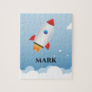Raketenrätsel mit Kindernamen. Puzzle