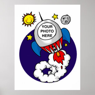 Raketenraumkind - Fügen Sie Ihr eigenes Foto hinzu Poster