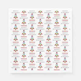 Raketenraumschiff Starter Individuelle Name Geburt Serviette