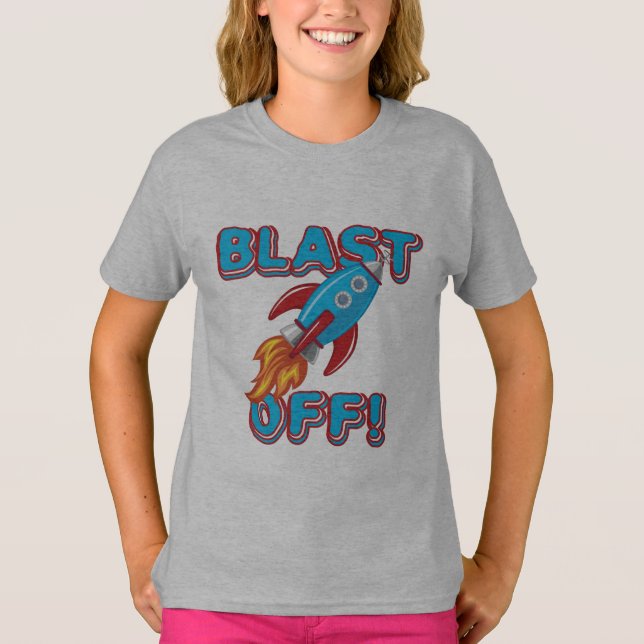 Raketenraumschiff startet T-Shirt (Vorderseite)