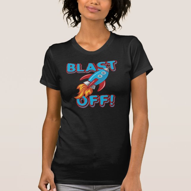 Raketenraumschiff startet T-Shirt (Vorderseite)