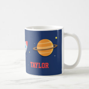 Raketenraumschiff, Weltraum, Planeten, für Jungen Tasse