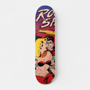 Raketenraumschiff X Vintage Sci-Fi-Comic-Cover Skateboard