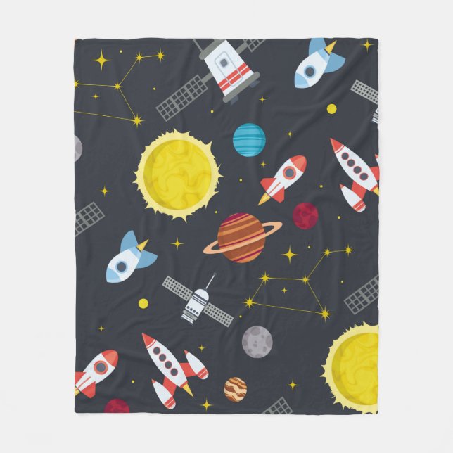 Raketenraumsolarsystem und Planet-Kosmos  Fleecedecke (Vorderseite)