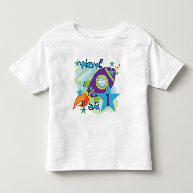 Raketenschiff 1. Geburtstag - Tshirts und Geschenk (Vorderseite)