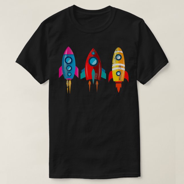 Raketenschiff Astronaut T-Shirt (Design vorne)