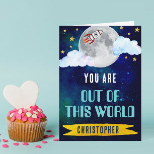 Raketenschiff aus diesem Valentinstag Karte