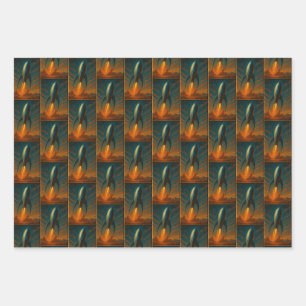 Raketenschiff inspiriert von den 1950er Jahren  Geschenkpapier Set