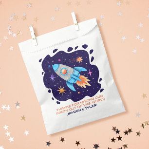 Raketenschiff mit Sternen Weltraumgalaxie Geschenktütchen