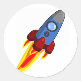 Raketenschiff - Nummer 1 Runder Aufkleber