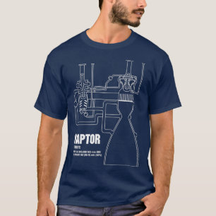 RaketenScience-Diagramm des Raptor-Motors T-Shirt