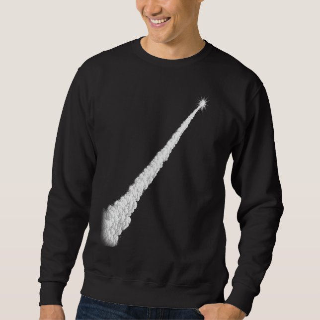Raketenstart Dampfspur Linienkunst Sweatshirt (Vorderseite)