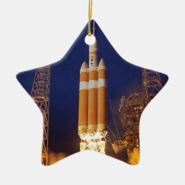 Raketenstart der NASA Keramik Ornament (Vorne)
