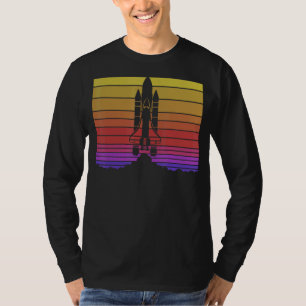 Raketenstart explodiert Astronomie-Retro-Raumfahrt T-Shirt