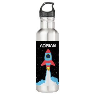 Raketenstart im Weltraum-Individuelle Name Edelstahlflasche