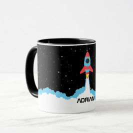 Raketenstart im Weltraum-Individuelle Name Tasse