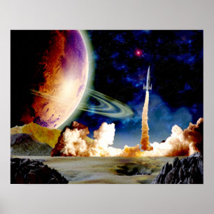 Raketenstart Poster