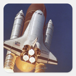 Raketenstart Quadratischer Aufkleber