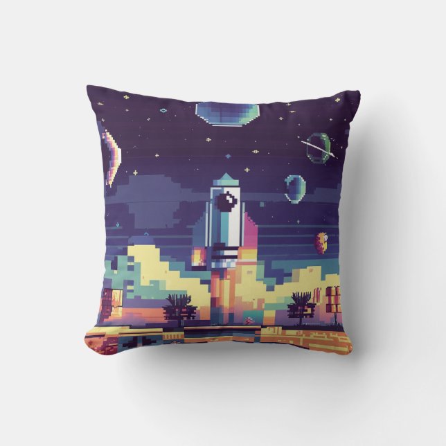 Raketenstrahl Kissen (Vorderseite)