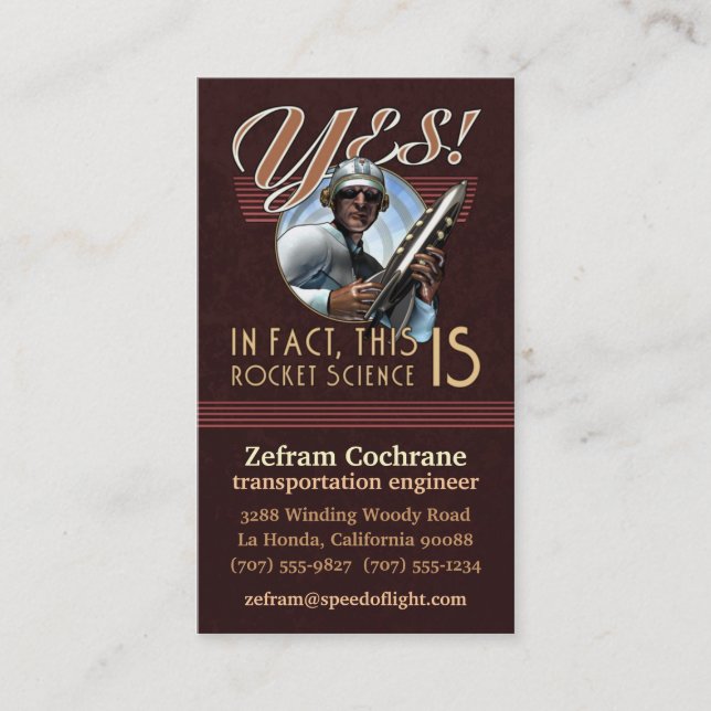 Raketentechnik-Visitenkarte Visitenkarte (Vorderseite)