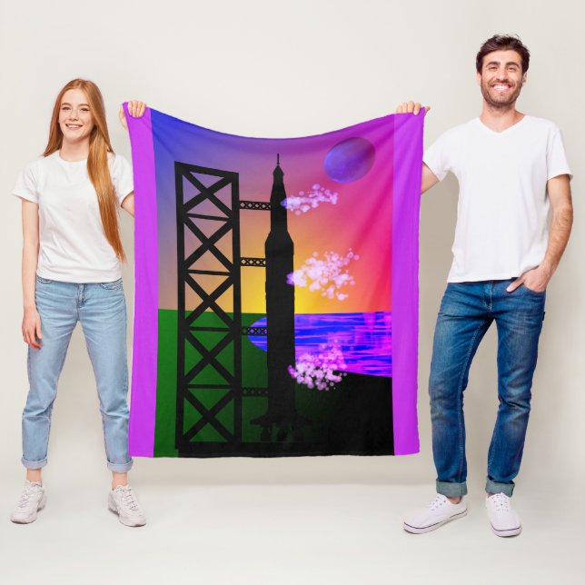 Raketenwerfer, Pinsel und Purpur Fleecedecke (Beispiel)