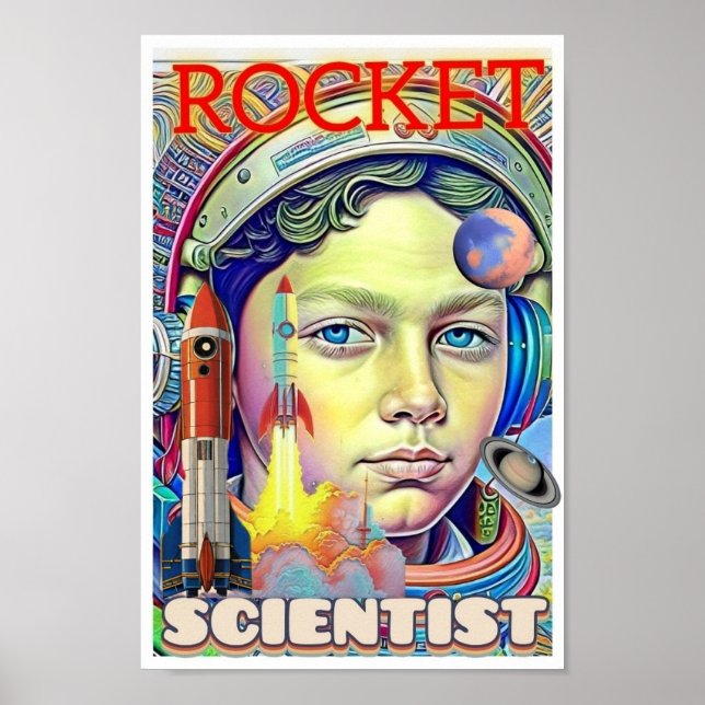 RAKETENWISSENSCHAFTLER-JUNGE POSTER (Vorne)